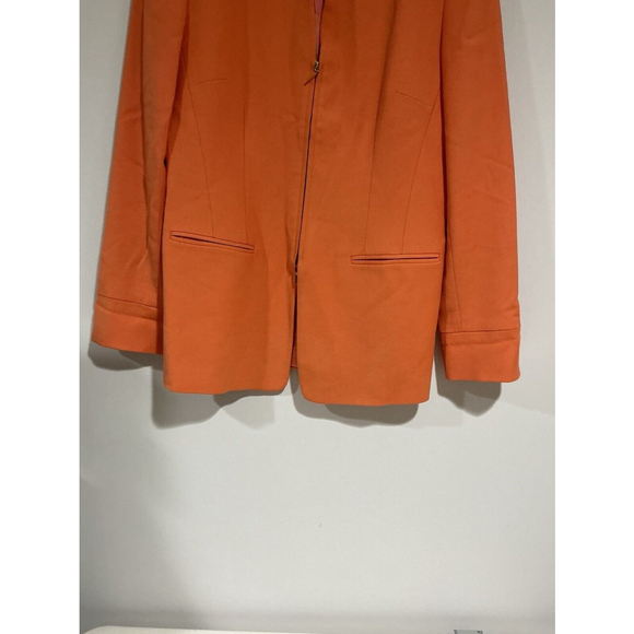 Woman’s Talbots Collections Front Full Zip Fully Lined Orange Suit Blazer 10 - Picture 2 of 9
